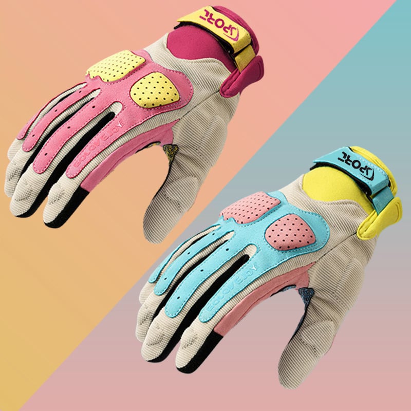 Odinės motociklo pirštinės, unisex, vasaros stilius, retro makaron stilius, vairavimui