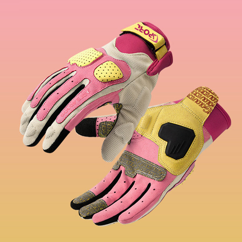 Odinės motociklo pirštinės, unisex, vasaros stilius, retro makaron stilius, vairavimui