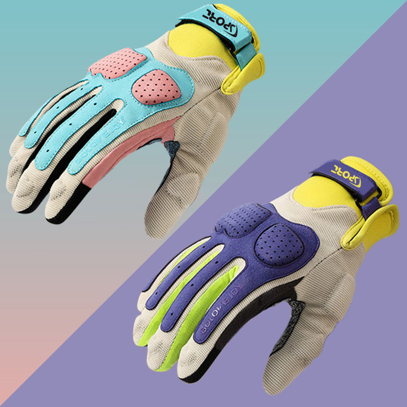 Odinės motociklo pirštinės, unisex, vasaros stilius, retro makaron stilius, vairavimui