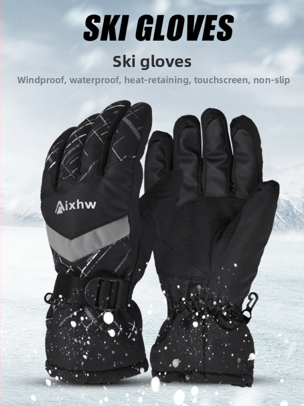 Aixhw slidinėjimo pirštinės – vėju atsparios ir šiltos, suaugusiems, neutralaus lyties