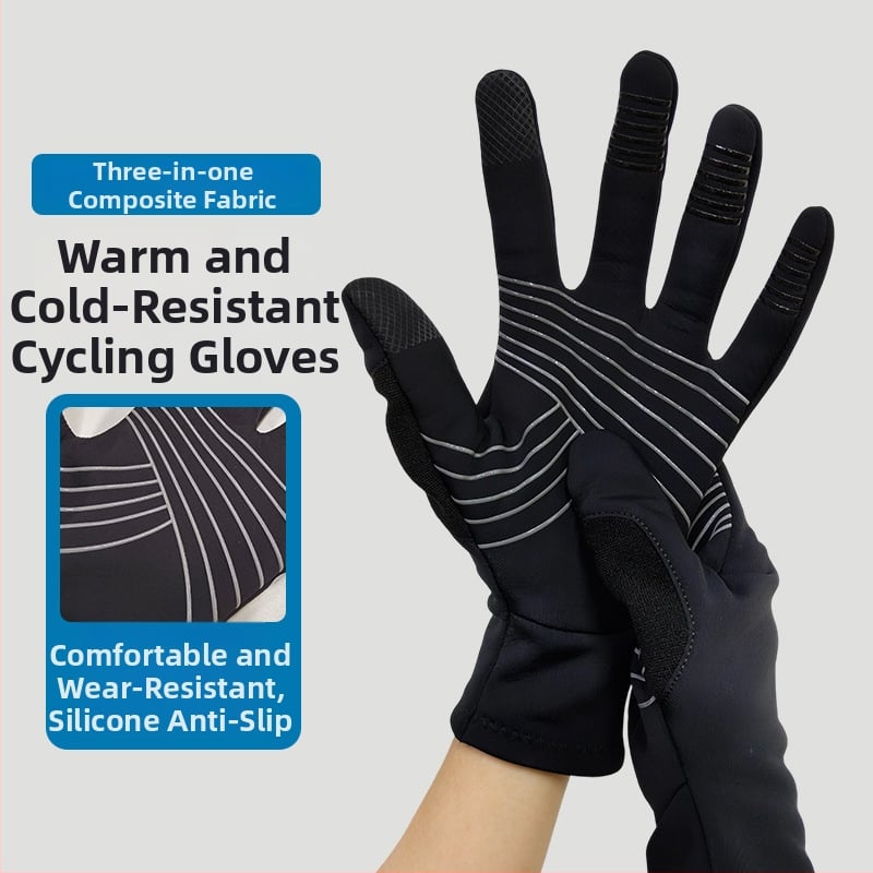 Nailoninės dviračių pirštinės, SKDK, universalios suaugusiems, su atskirtais pirštais, vidutinio storio