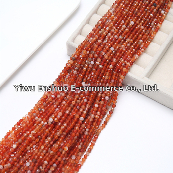 Fasetirane crvene ahat kuglice 4 mm – dijelovi za DIY prsten, nakit, male perle od crvenog ahata