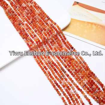 Fasetirane crvene ahat kuglice 4 mm – dijelovi za DIY prsten, nakit, male perle od crvenog ahata