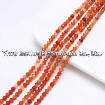Fasetirane crvene ahat kuglice 4 mm – dijelovi za DIY prsten, nakit, male perle od crvenog ahata