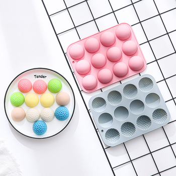 Szilikon sütőforma 12 rekesszel, 3 golflabda mintával – félgömb alakú torta és csokoládé forma