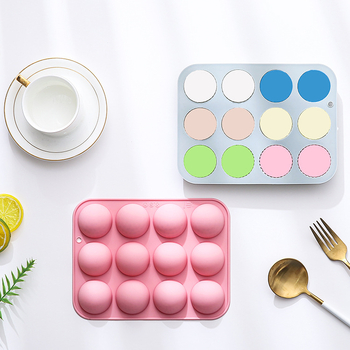 Szilikon sütőforma 12 rekesszel, 3 golflabda mintával – félgömb alakú torta és csokoládé forma