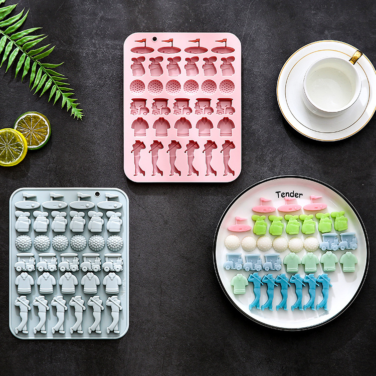 Golflabda témájú szilikon sütőforma, 32 rekesz, torták és édességek készítéséhez