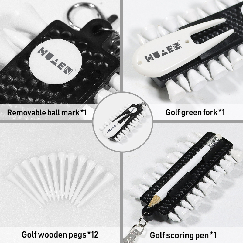 Stalak za golf tee i alat za označavanje lopti, drveno-plastična konstrukcija, brend JH, golf dodaci