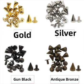 Σετ δερμάτινων καρφιών 100 τεμαχίων, μυτερή κεφαλή, μεταλλικά διακοσμητικά εξαρτήματα για ρούχα — Huafei