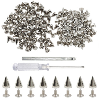 Σετ δερμάτινων καρφιών 100 τεμαχίων, μυτερή κεφαλή, μεταλλικά διακοσμητικά εξαρτήματα για ρούχα — Huafei