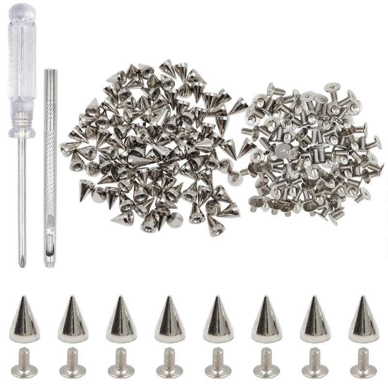 Σετ δερμάτινων καρφιών 100 τεμαχίων, μυτερή κεφαλή, μεταλλικά διακοσμητικά εξαρτήματα για ρούχα — Huafei