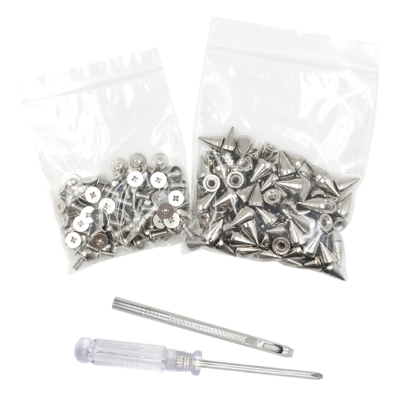 Σετ δερμάτινων καρφιών 100 τεμαχίων, μυτερή κεφαλή, μεταλλικά διακοσμητικά εξαρτήματα για ρούχα — Huafei
