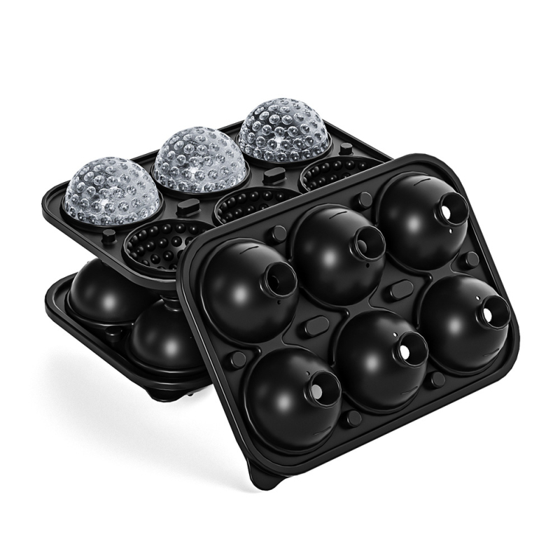 Szilikon golflabda alakú jégforma, kerek, 480 ml kapacitás, alkalmas bárokhoz és whiskeyhez, gyors fagyás, könnyű kioldás, élelmiszer-minőségű szilikon