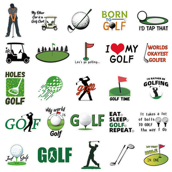 Сет от 50 стикери за голф топки – водоустойчиви, самозалепващи, ретро стил, печат; марка Lanxihaibao. Подходящи за лаптоп, дневник, тетрадка, калъф за телефон, скейтборд и китара.