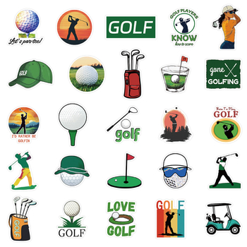 Сет от 50 стикери за голф топки – водоустойчиви, самозалепващи, ретро стил, печат; марка Lanxihaibao. Подходящи за лаптоп, дневник, тетрадка, калъф за телефон, скейтборд и китара.