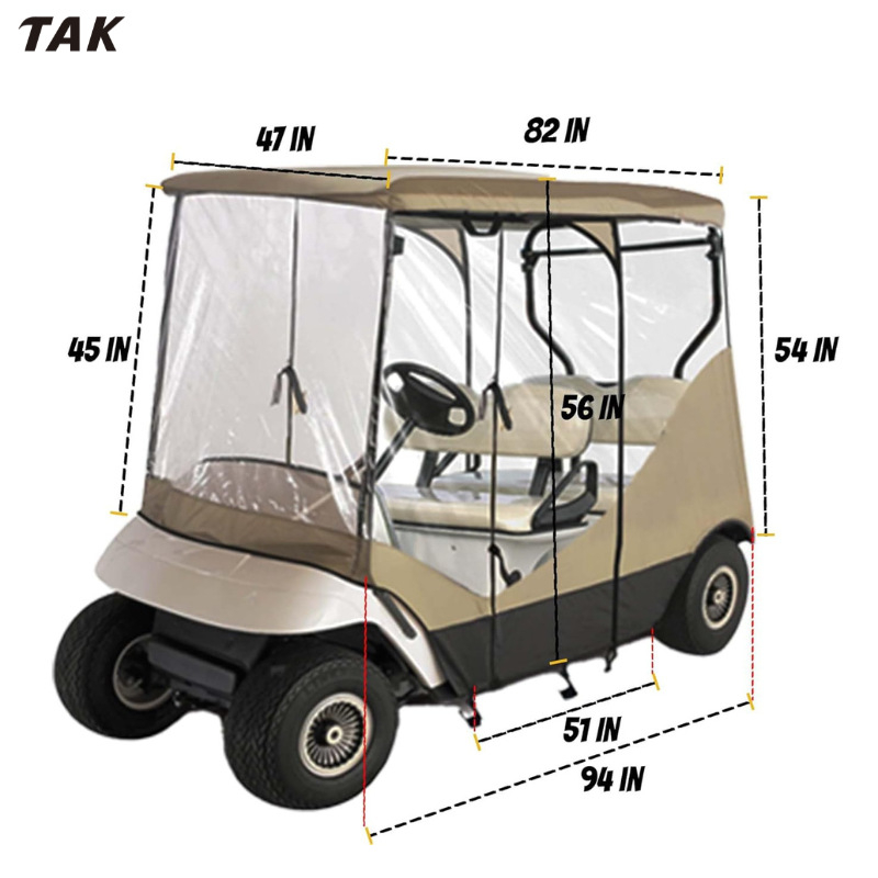 Navlaka za golf kolu od PVC-a i Oxford tkanine, prozirni kišni pokrov
