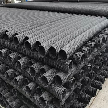 PE cieta caurlaidīgā caurule zemes drenāžai – augsta izturība, izliektā režģa konstrukcija, daļēji caurspīdīga