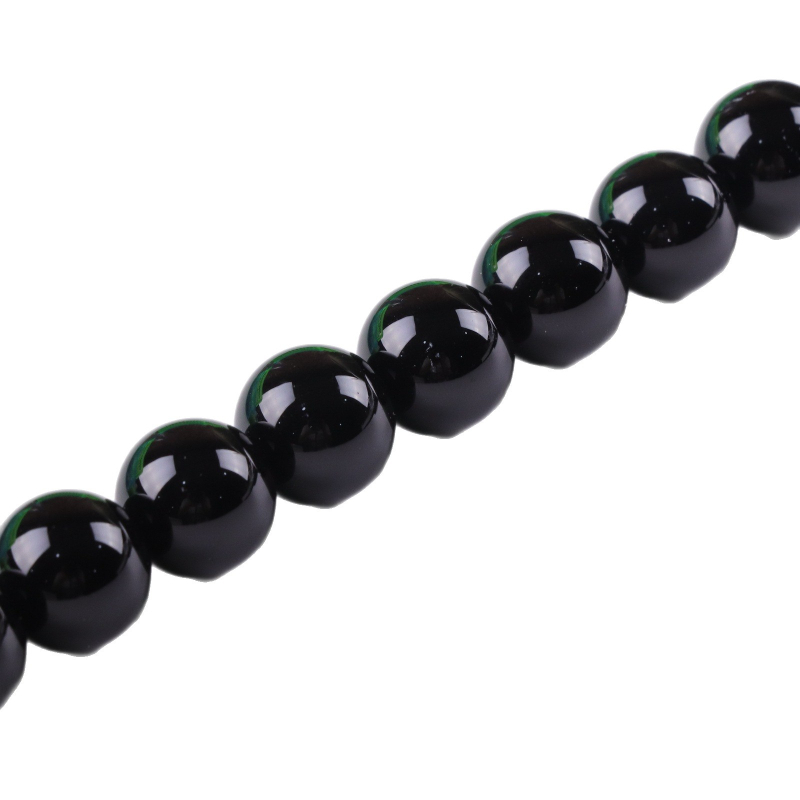 7A prirodni crni ahat — slobodne perle, polu završene navoje za DIY narukvice, okrugle perle 4–14 mm