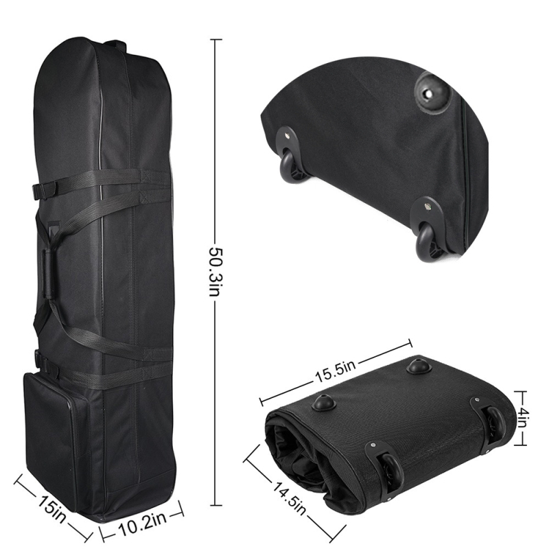 KAIERSN nylon golf utazótáska, vízálló, logónyomtatás, golflabdákhoz és klubokhoz illeszkedik