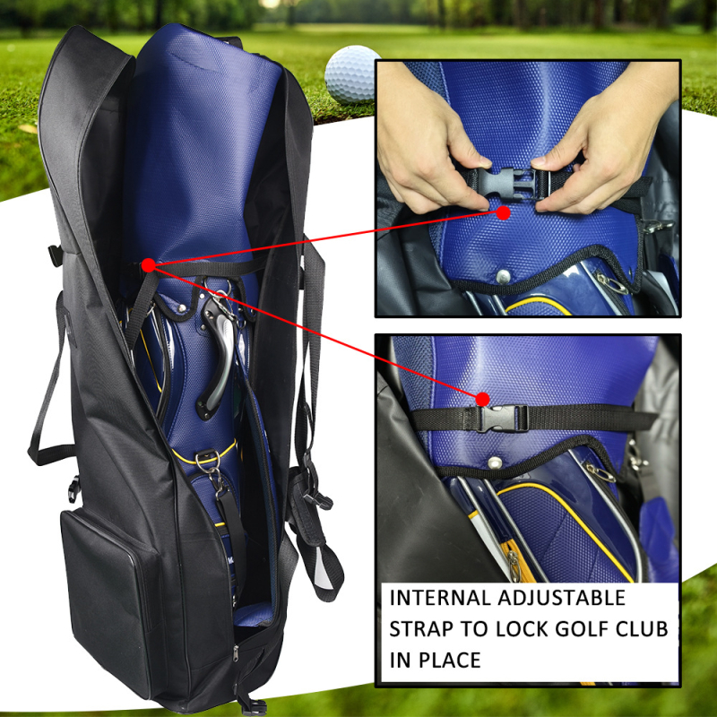 KAIERSN nylon golf utazótáska, vízálló, logónyomtatás, golflabdákhoz és klubokhoz illeszkedik