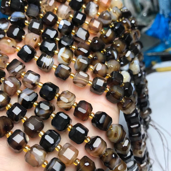 DIY niz perlica s Rubikovim kockom rezanim od prirodnog kristala/poludrago kamenja, Hongshuo, svjež i sladak stil