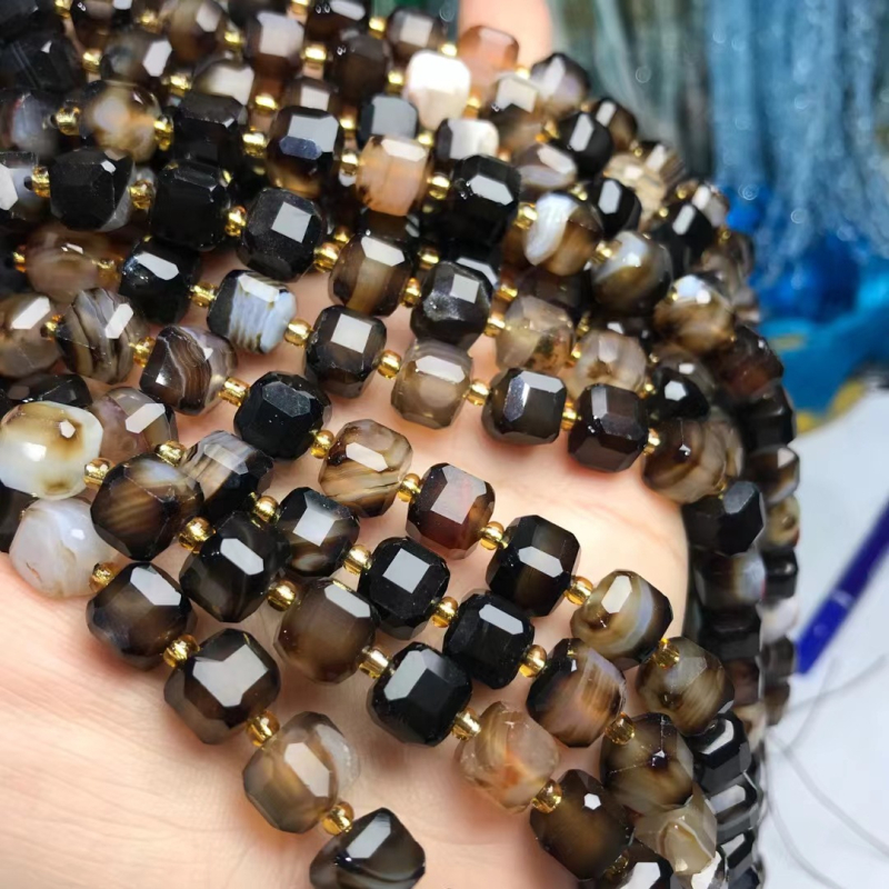 DIY niz perlica s Rubikovim kockom rezanim od prirodnog kristala/poludrago kamenja, Hongshuo, svjež i sladak stil