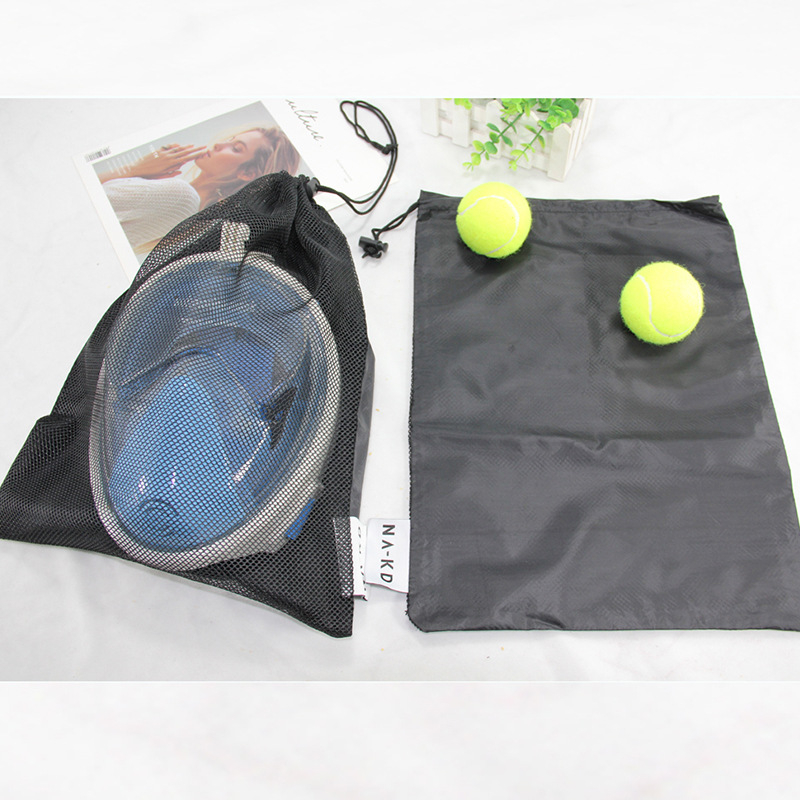 Poliesterinis tinklinis sportinių kamuoliukų laikymo maišelis – surišama virvele, Bundle Pocket stilius, silk screen spausdinimas