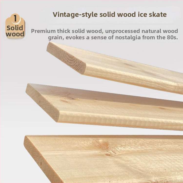 Bufan masīvkoka ledus slidošanas rotaļlieta, modelis Solid Wood, materiāls: priedes koks