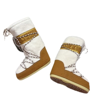 Sniega zābaki sievietēm, augsts augšdaļa, virsma no trušu kažoka, gumijas zole, apaļa purngala, iekšējā zolīte no aitu vilnas