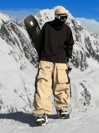 Amerikai stílusú szélvédett és vízálló sínadrág férfiaknak és nőknek, több zsebbel, hétköznapi síruha (Little Oxford anyag; anyagösszetétel 75–95%; töltet egy réteg)