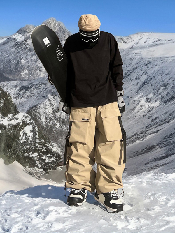 Amerikai stílusú szélvédett és vízálló sínadrág férfiaknak és nőknek, több zsebbel, hétköznapi síruha (Little Oxford anyag; anyagösszetétel 75–95%; töltet egy réteg)