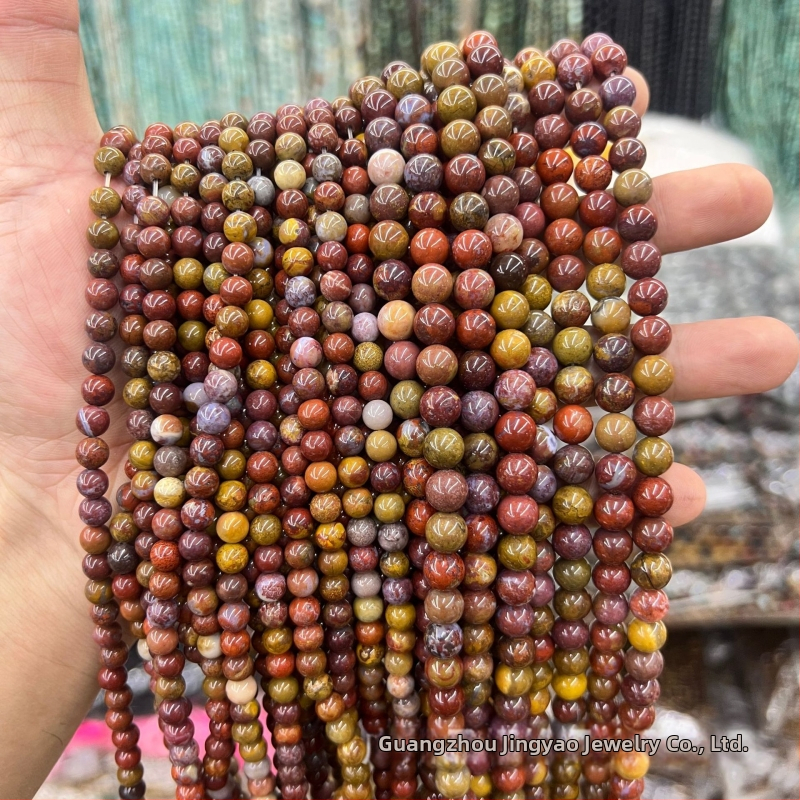 Voľné korálky z achátu, okrúhle korálky, leštené, polotovar, pôvod Guangzhou