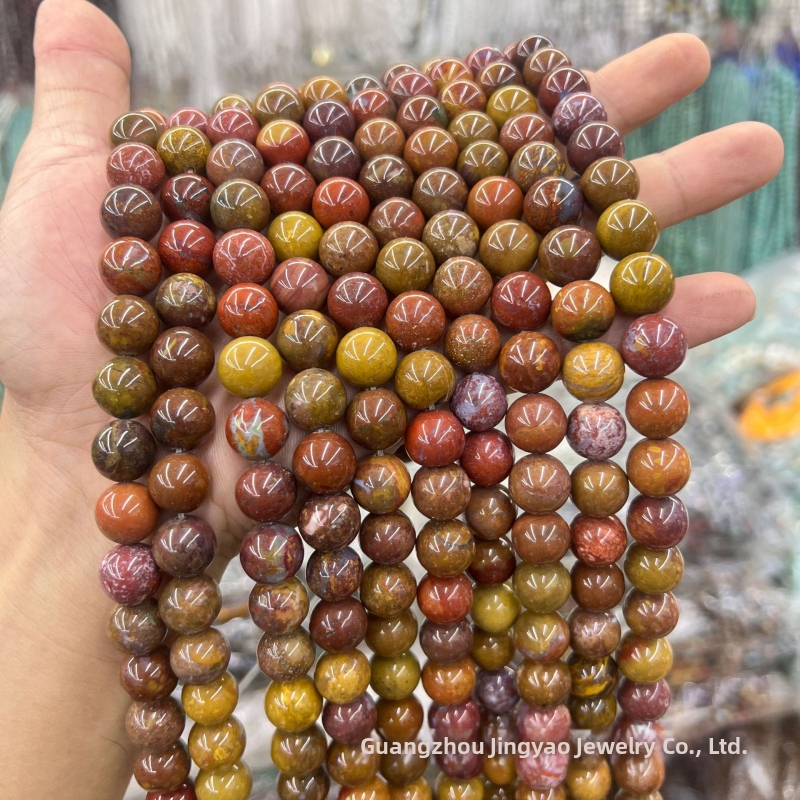 Voľné korálky z achátu, okrúhle korálky, leštené, polotovar, pôvod Guangzhou