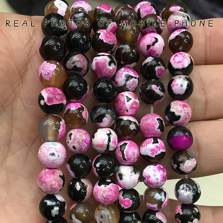 Mărgele din agat pentru bijuterii DIY, componente semi-finite, formă rotundă, lustruire manuală; suprafețe mată și șlefuite