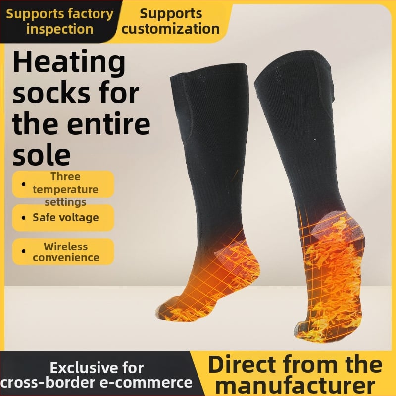 Чорапи с отопление за целия крак – полимерна литиева батерия за презареждане, USB и щепсел двойно захранване, за ски на открито, унисекс, модел Ys 8006, 3.7V, 4W