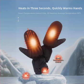 Atjaunojamās apkures cimdi - universāli, pieaugušie, USB barošana, audums.