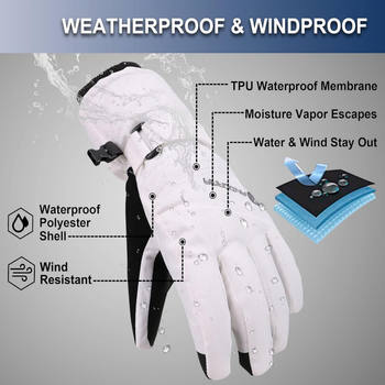 Slidžių pirštinės moterims - suaugusios, poliesteris