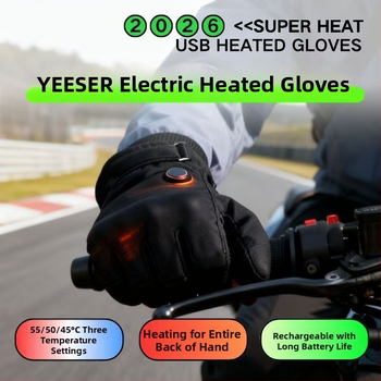 Загрявани кожени ръкавици с USB захранване за възрастни, унисекс – за колоездене и ски