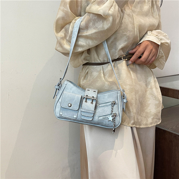 Crossbody baguette torba u gradskom stilu, PU materijal, poliester podstava, vodoravni četvrtasti oblik, zatvarač