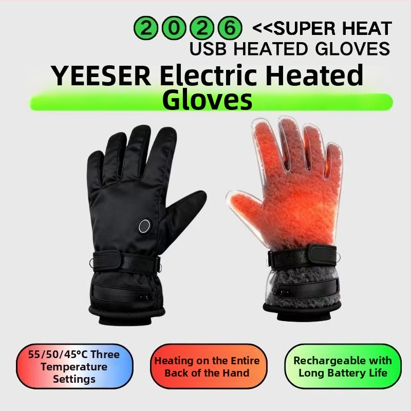 Odinės šildomos pirštinės dviračių ir slidinėjimui — USB maitinimas, universalios, suaugusieji