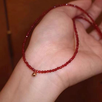 Ogrlica od ahata, ručno izrađena, O-lanac, kristalni privjesak, debljina 2 mm