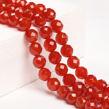 Prirodne crveni agat perle za DIY nakit, fasetirane okrugle perle od crvenog agata, 10 mm