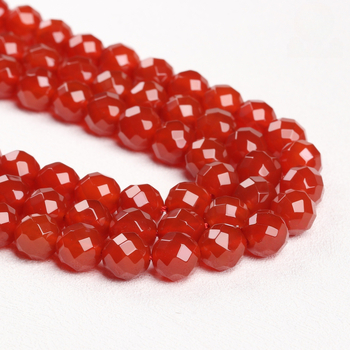Prirodne crveni agat perle za DIY nakit, fasetirane okrugle perle od crvenog agata, 10 mm