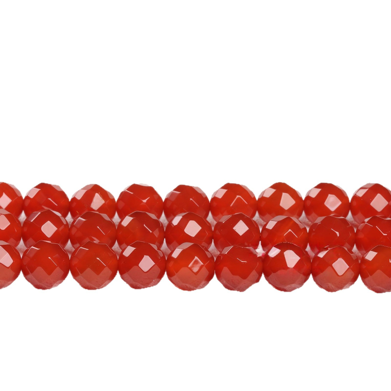 Prirodne crveni agat perle za DIY nakit, fasetirane okrugle perle od crvenog agata, 10 mm