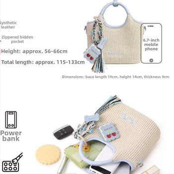 Geantă Tote Crossbody - Material PU, Stil urban minimalist, Formă orizontală pătrată, Închidere cu fermoar, buzunare interne