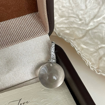 Колие с висулка от S925 стерлингово сребро, кристал, геометричен стил лукс, полирана повърхност