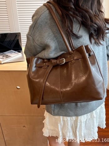 Geantă Tote PU | Formă orizontală pătrată | Închidere cu fermoar | Buzunar interior pentru telefon