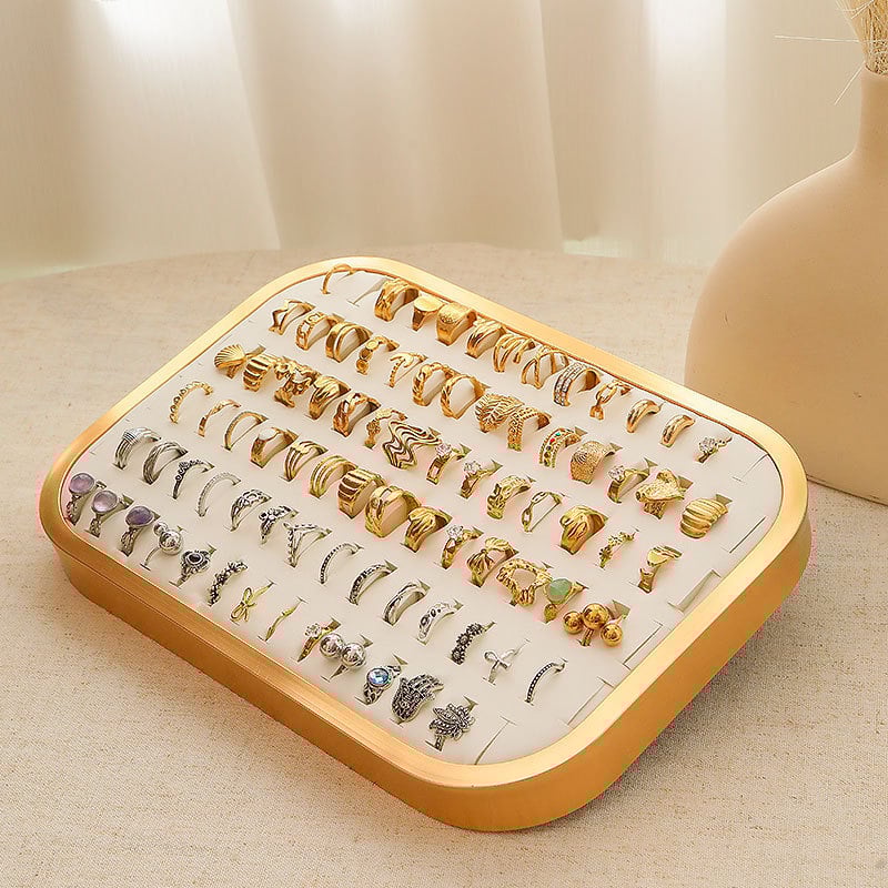 Метална подложка за витрина за бижута, едно парче, скандинавски стил, дизайн с четири ъгъла