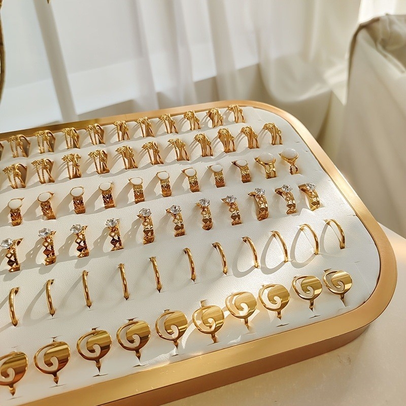 Метална подложка за витрина за бижута, едно парче, скандинавски стил, дизайн с четири ъгъла