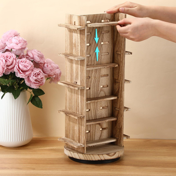 Подставка за бижута за бюро с три нива – настолен монтаж, PP+ABS материал, многофункционална и прахозащитна